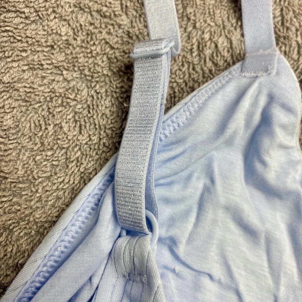 NWT Aerie Modal Ribbed Triangle Bralette - Eyelet Blue - M - Picture 3 of 6